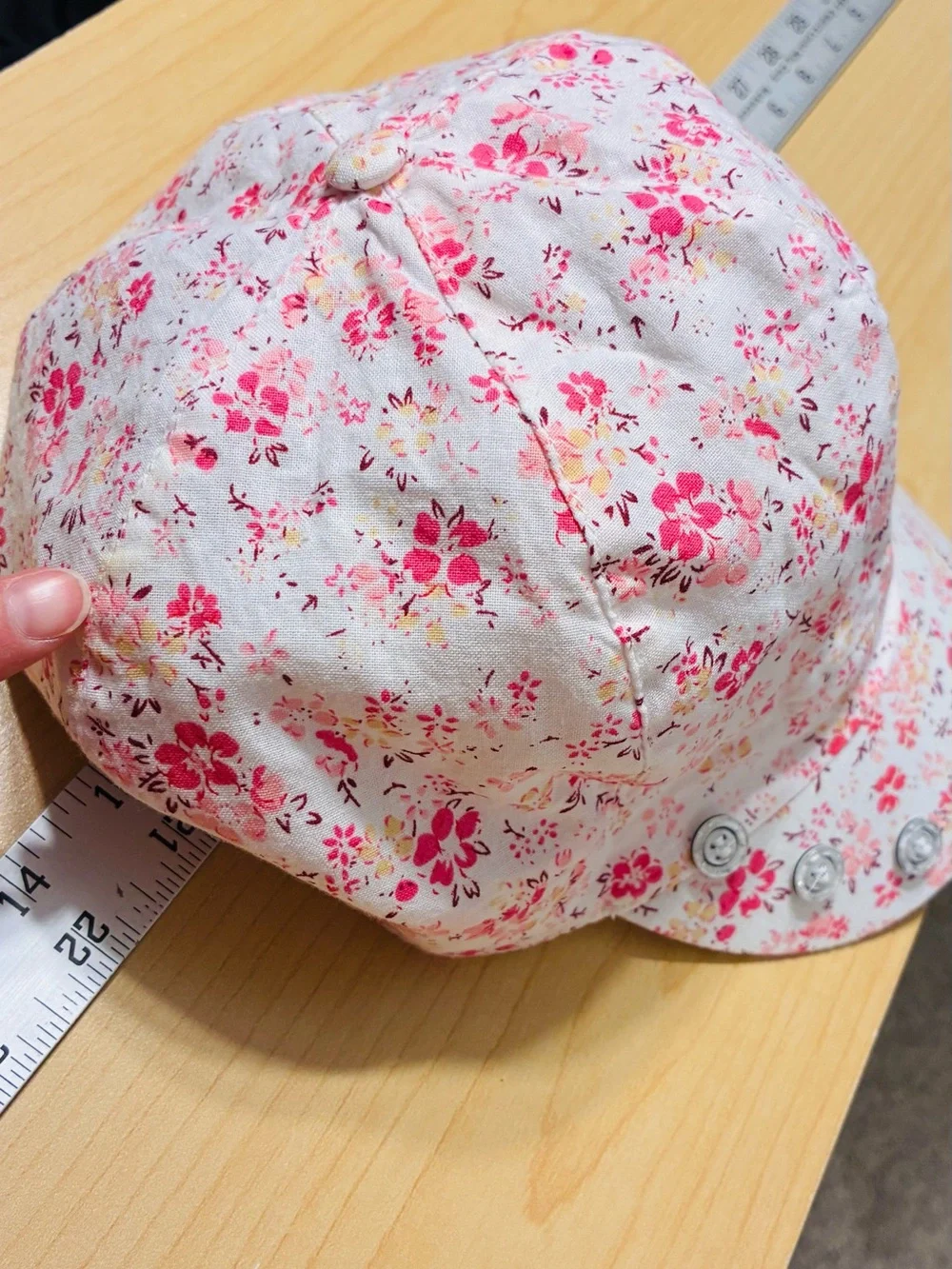 Floral Newsboy Cap White Pink Cottagecore Baker Boy Hat One Size